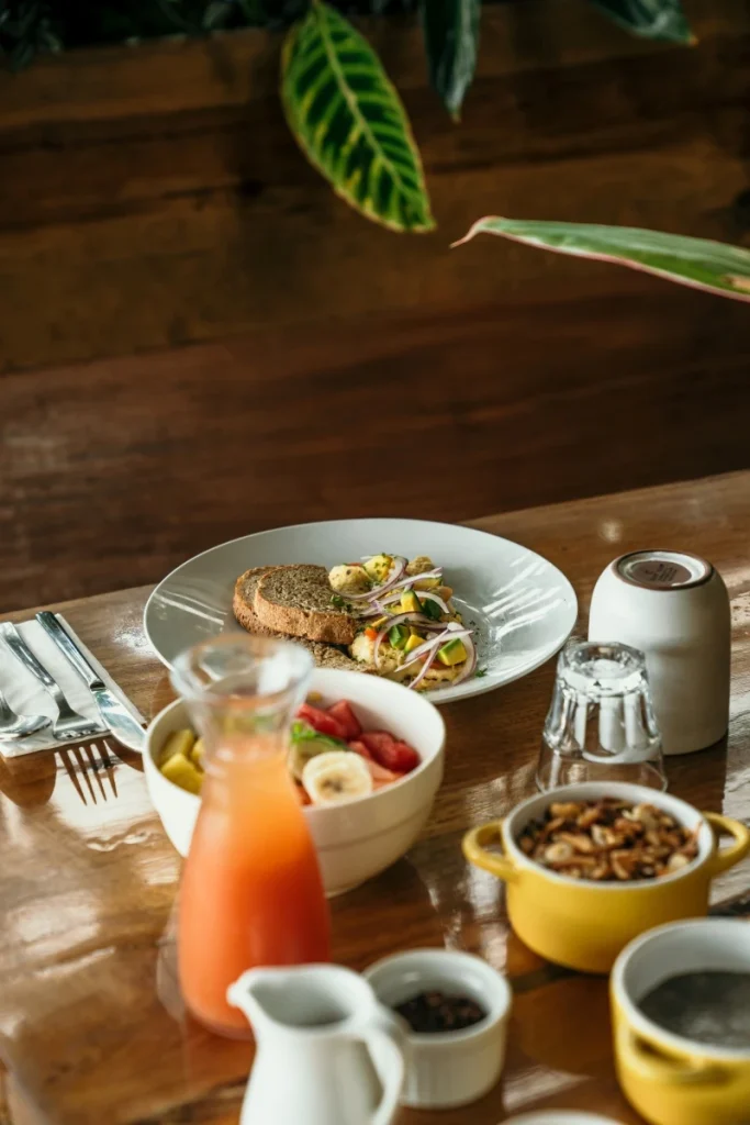 Farm-to-table breakfast with fresh jungle ingredients
