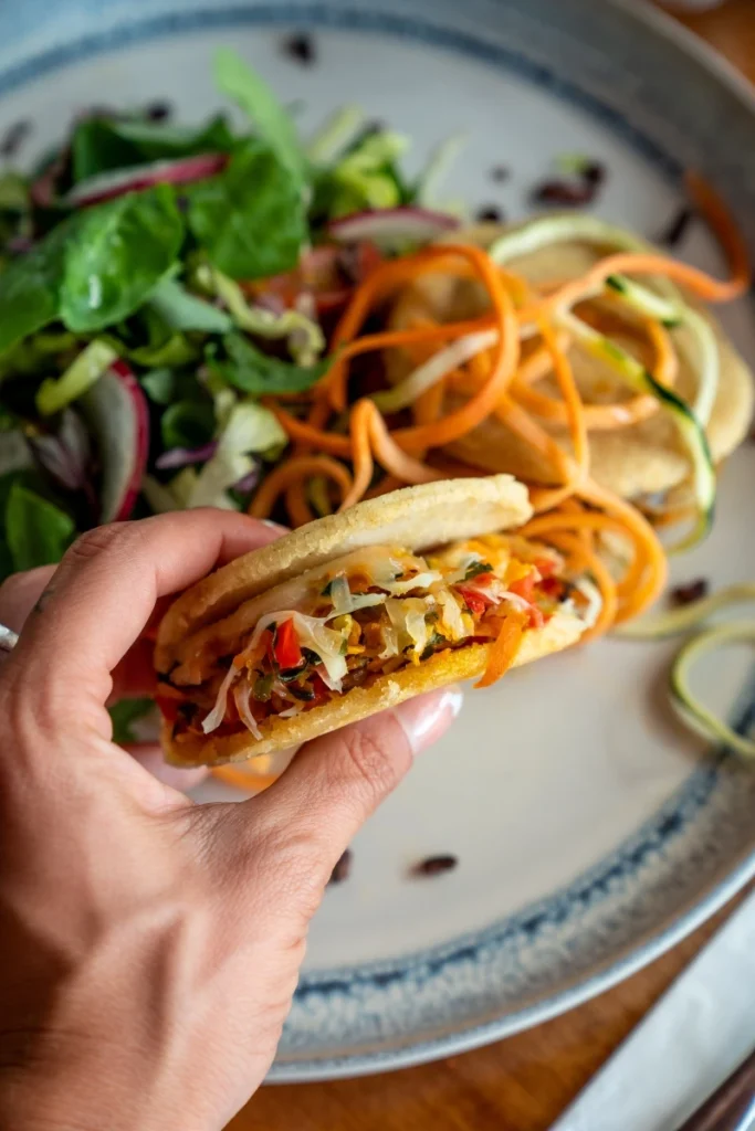 Organic vegetable wrap with jungle-grown greens