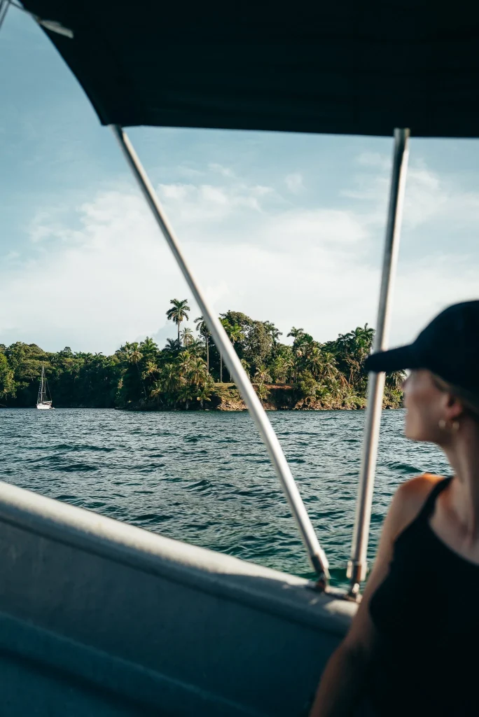 woman in a boat in bocas del toro